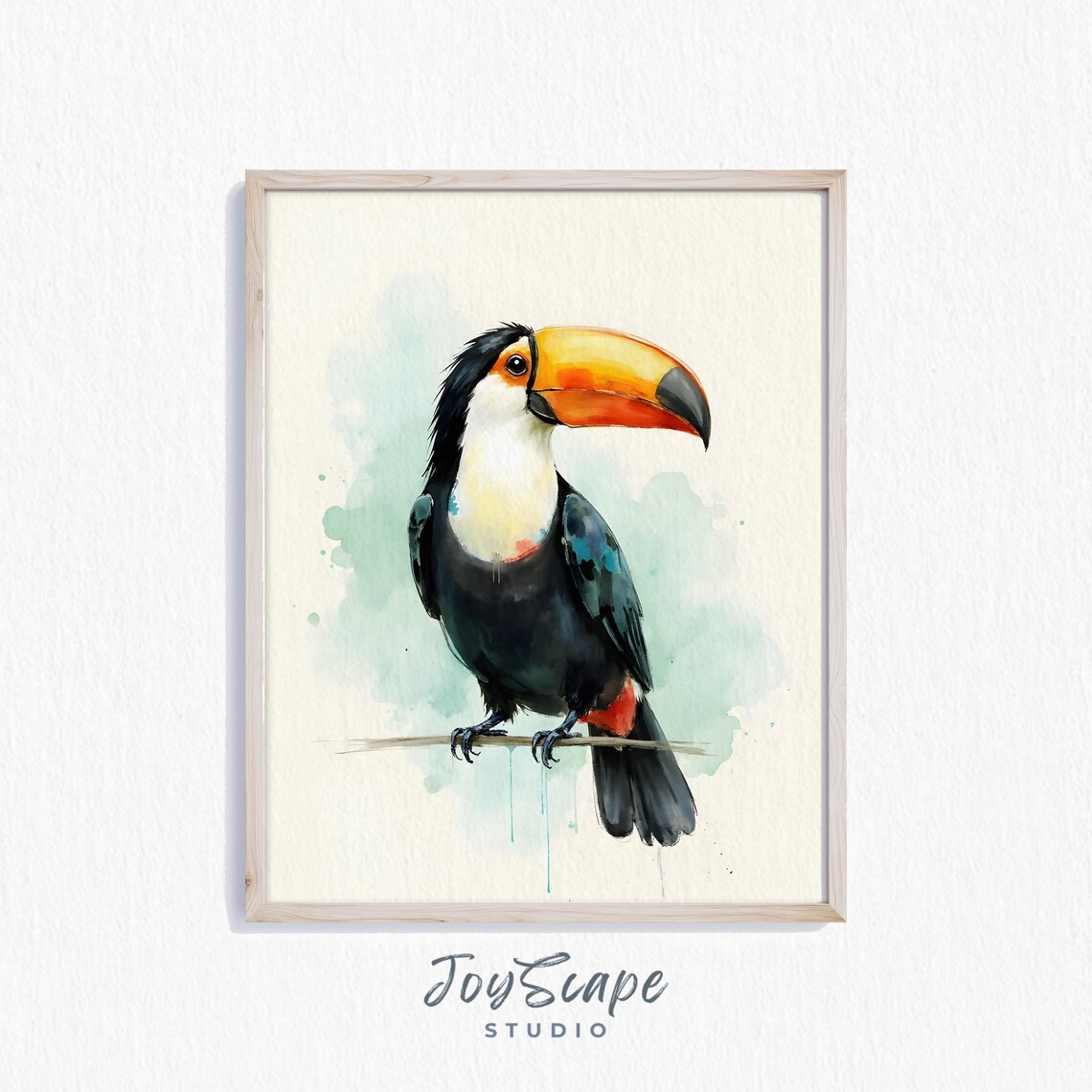 Toco Toucan Tropical Bird Watercolor Vibrant Wildlife Art Print