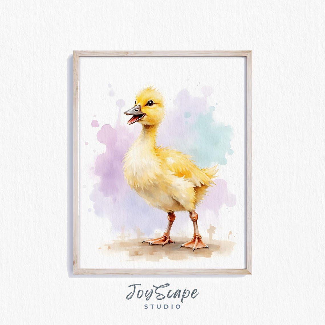 Runner Duck Pastel Duckling Wall Art Modern Nursery Decor Upright Baby Artwork