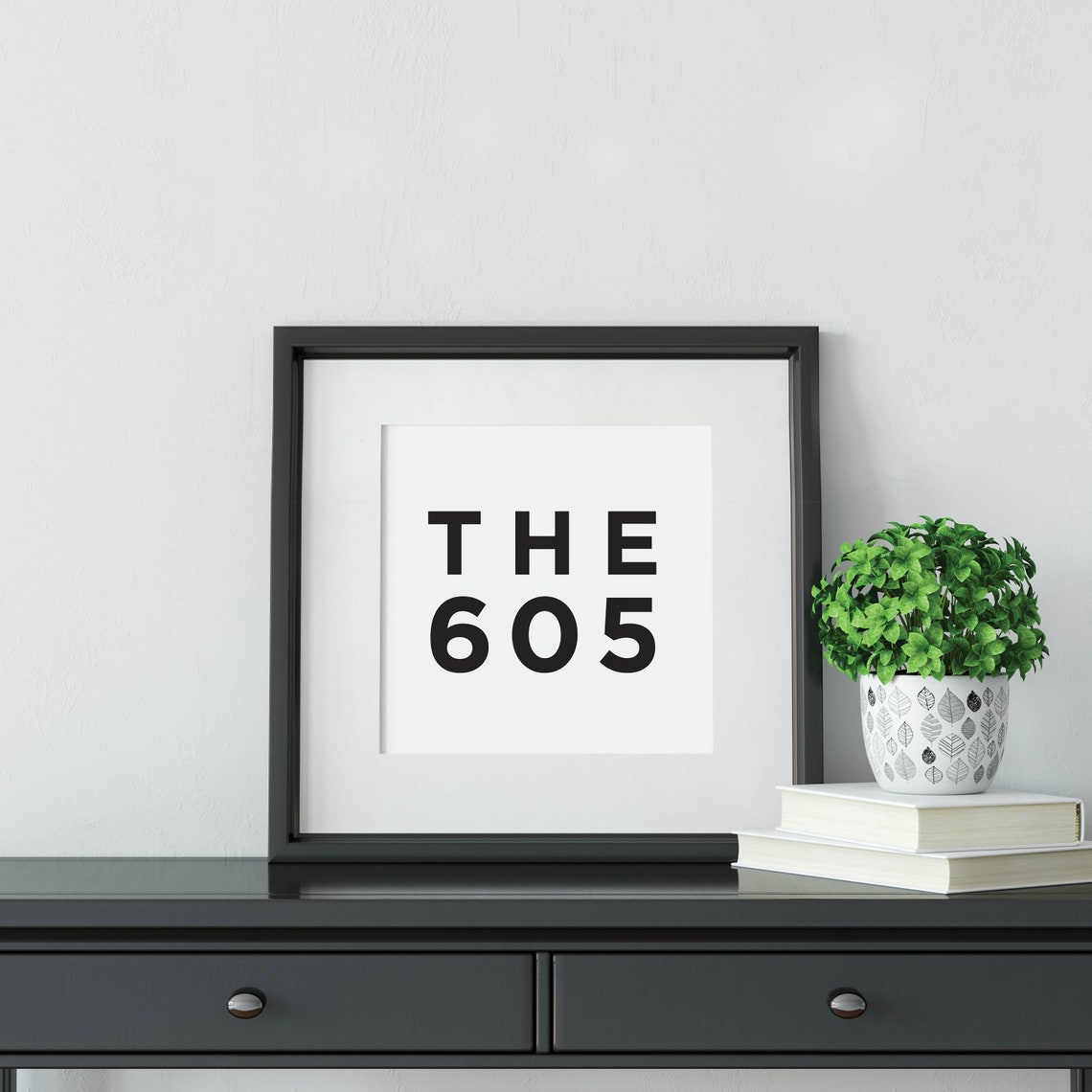 Area Code Art Print Bold Black White Modern Typography Numerals - Image 3