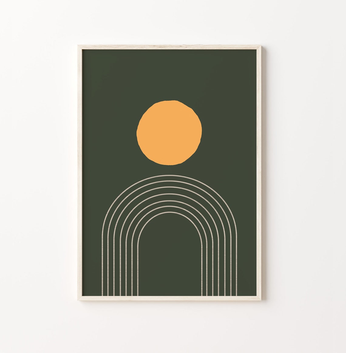 Geometric Abstract Art Scandinavian Room Decor Abstract Shapes Green Poster Modern Abstract Wall Art Instant