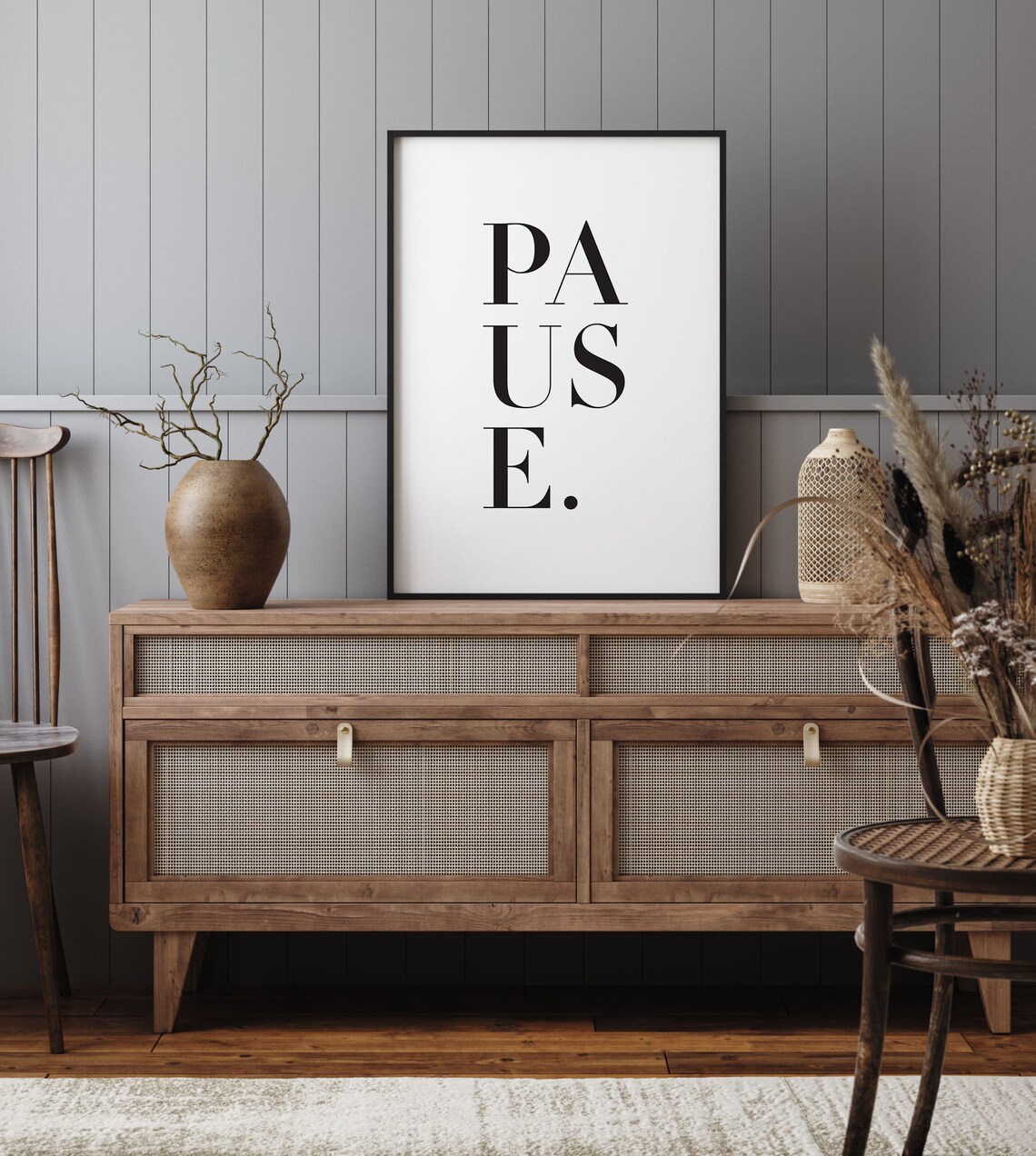 Pause Calligraphy Poster Art Farmhouse Art Typography Art Print Living Room Decor Instant - Image 2