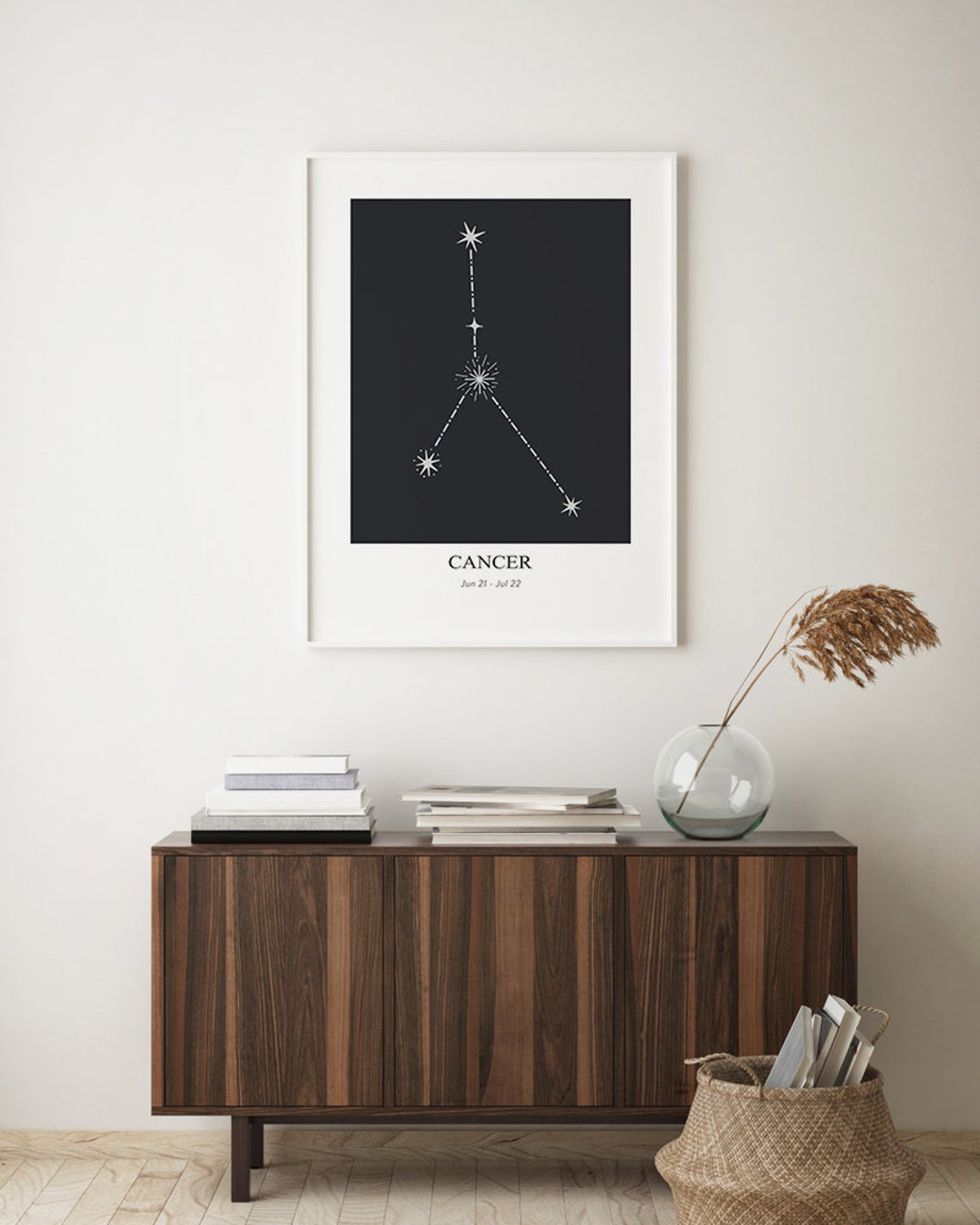 Cancer Zodiac Print Astrology Art Cancer Star Sign Art Modern Geometric Poster Astrology Print Star Sign Instant - Image 3