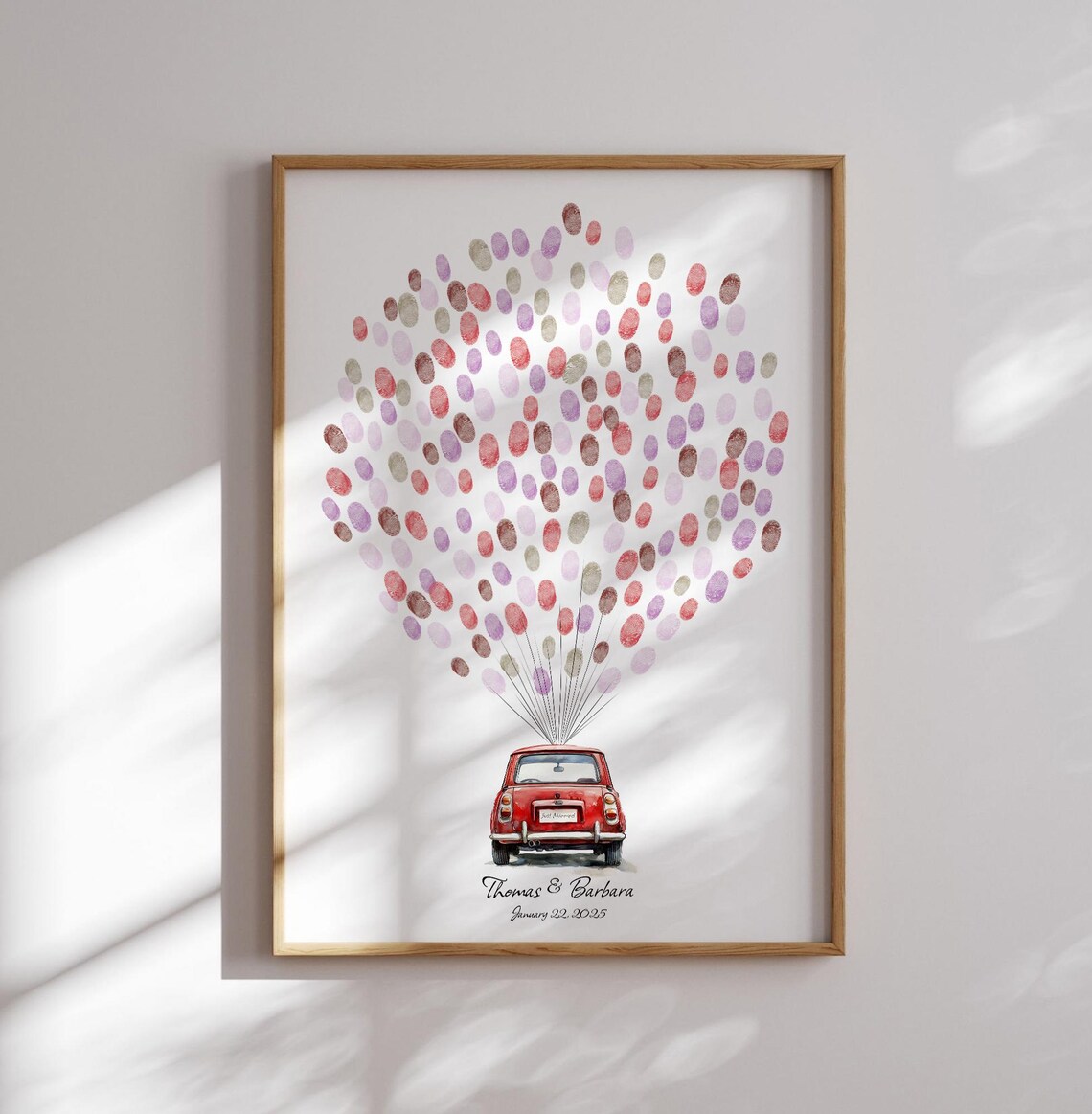 Red Car Wedding Fingerprint Guest Book - Image 2