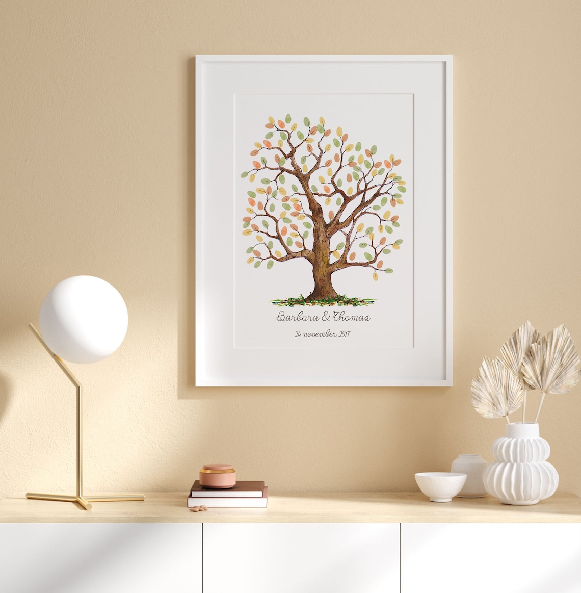 Watercolor Fingerprint Tree Wedding Guest Book Wall Art Print - Image 4