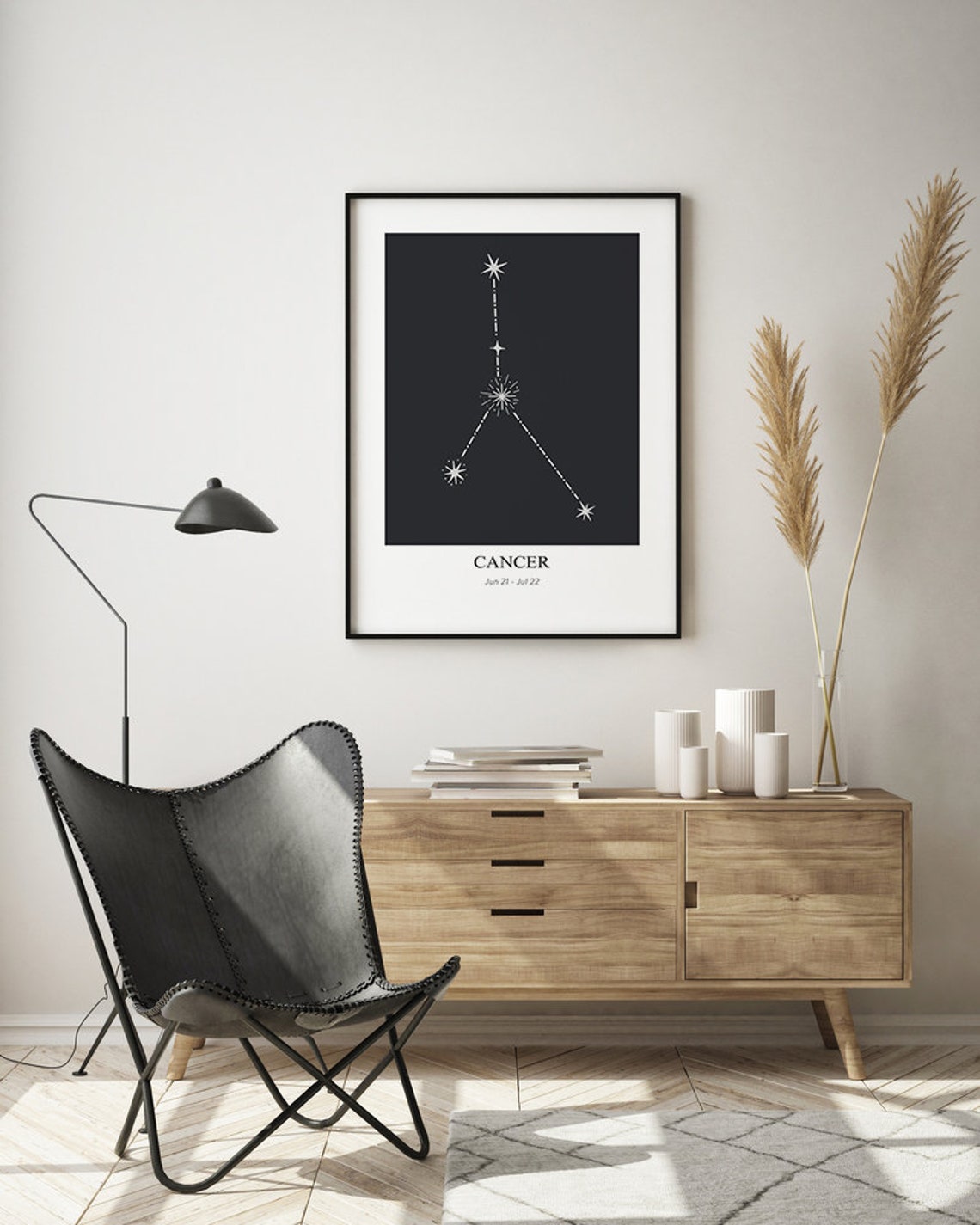 Cancer Zodiac Print Astrology Art Cancer Star Sign Art Modern Geometric Poster Astrology Print Star Sign Instant - Image 2
