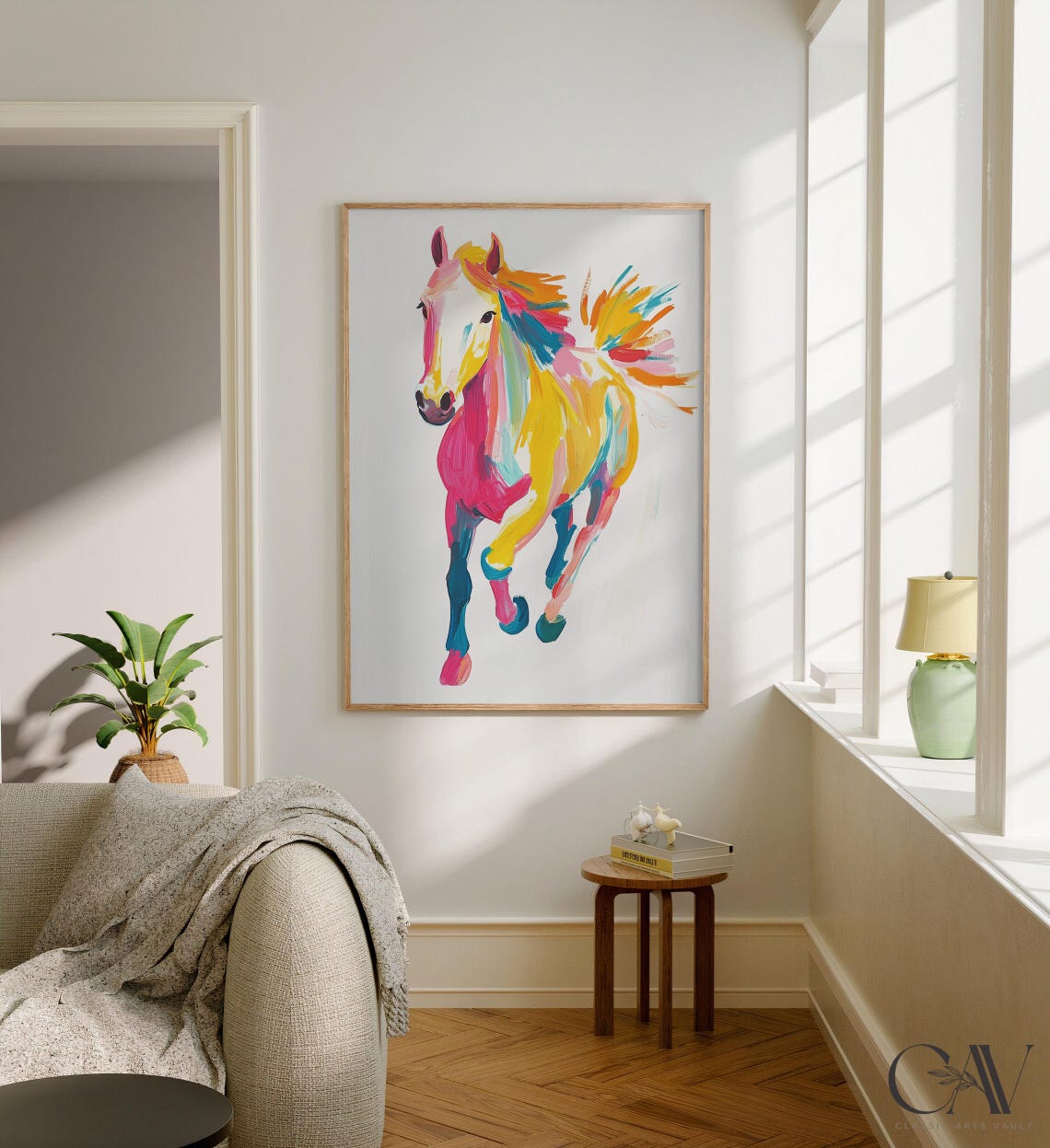 Colorful Galloping Horse Modern Pop Art Equine Animal Poster - Image 2
