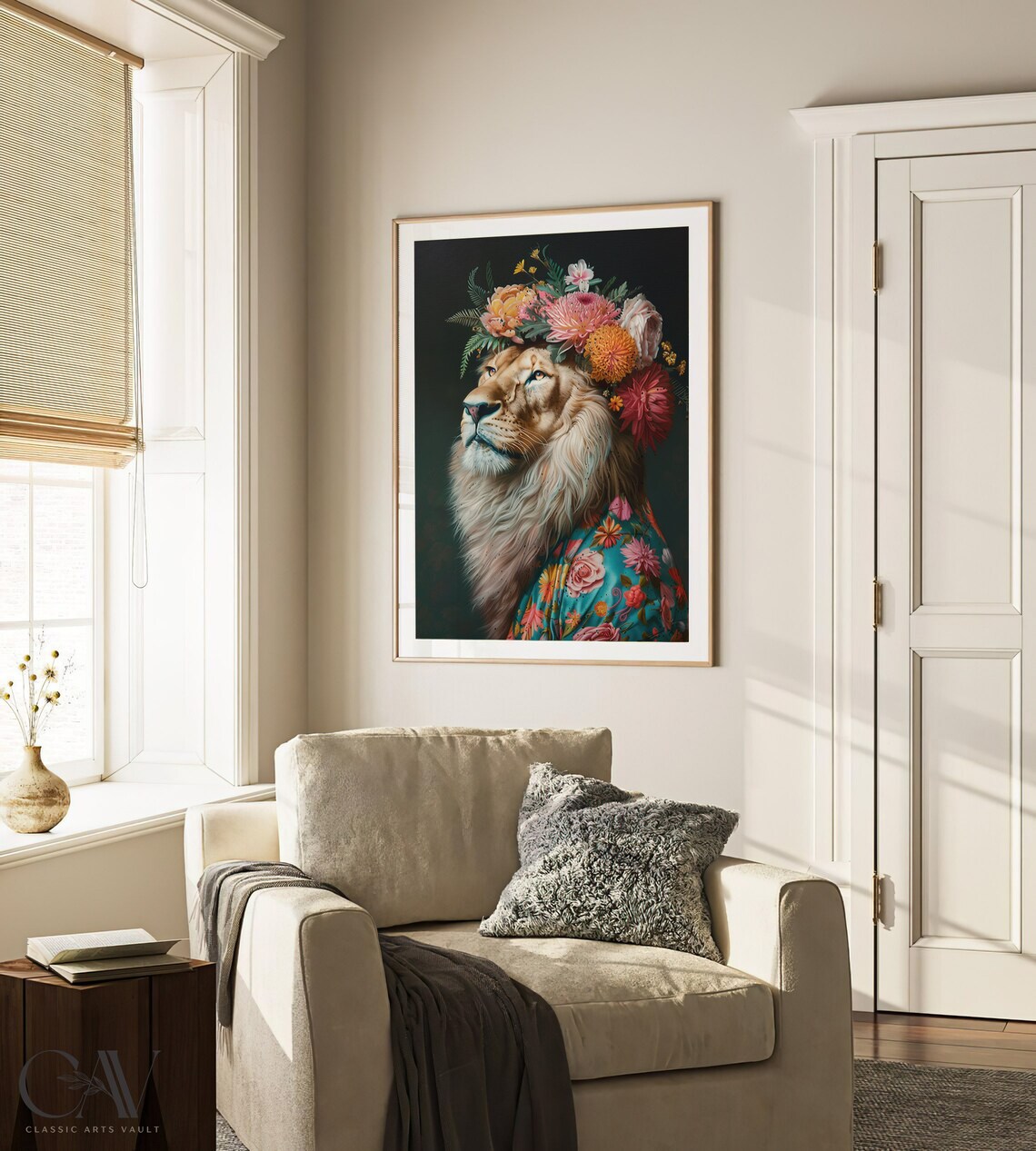 Lion Maximalist Eclectic Animal Portrait Print - Image 2
