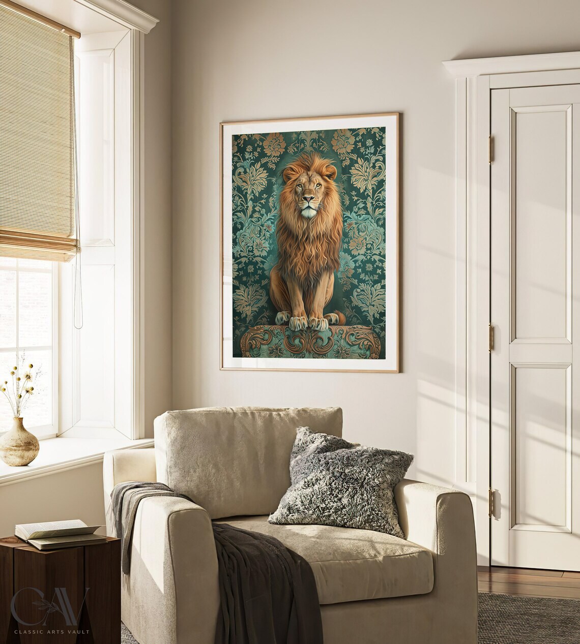 William Morris Inspired Lion Art Print, Home Decor - Image 3
