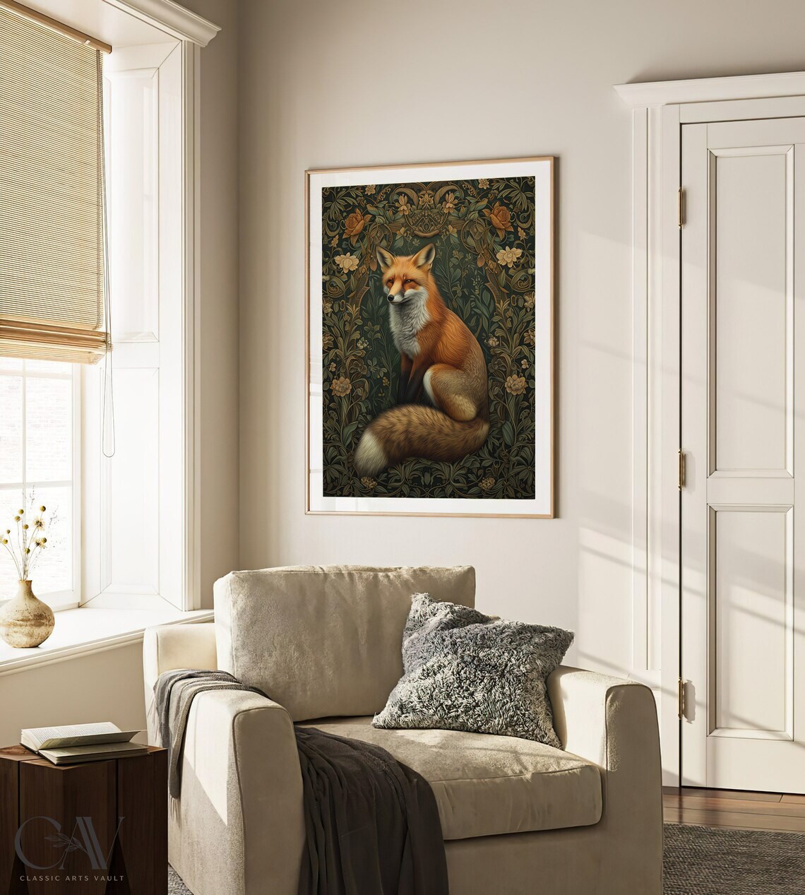 William Morris-Inspired Fox Art Print, Nature Decor - Image 2