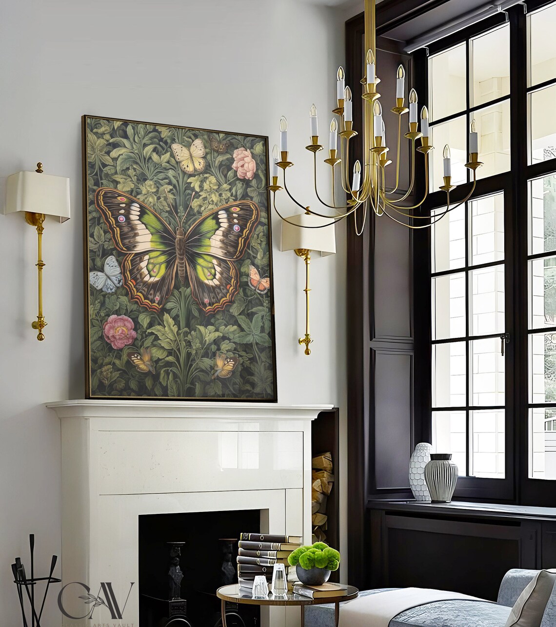 William Morris-Inspired Butterfly Wall Art Print - Image 2