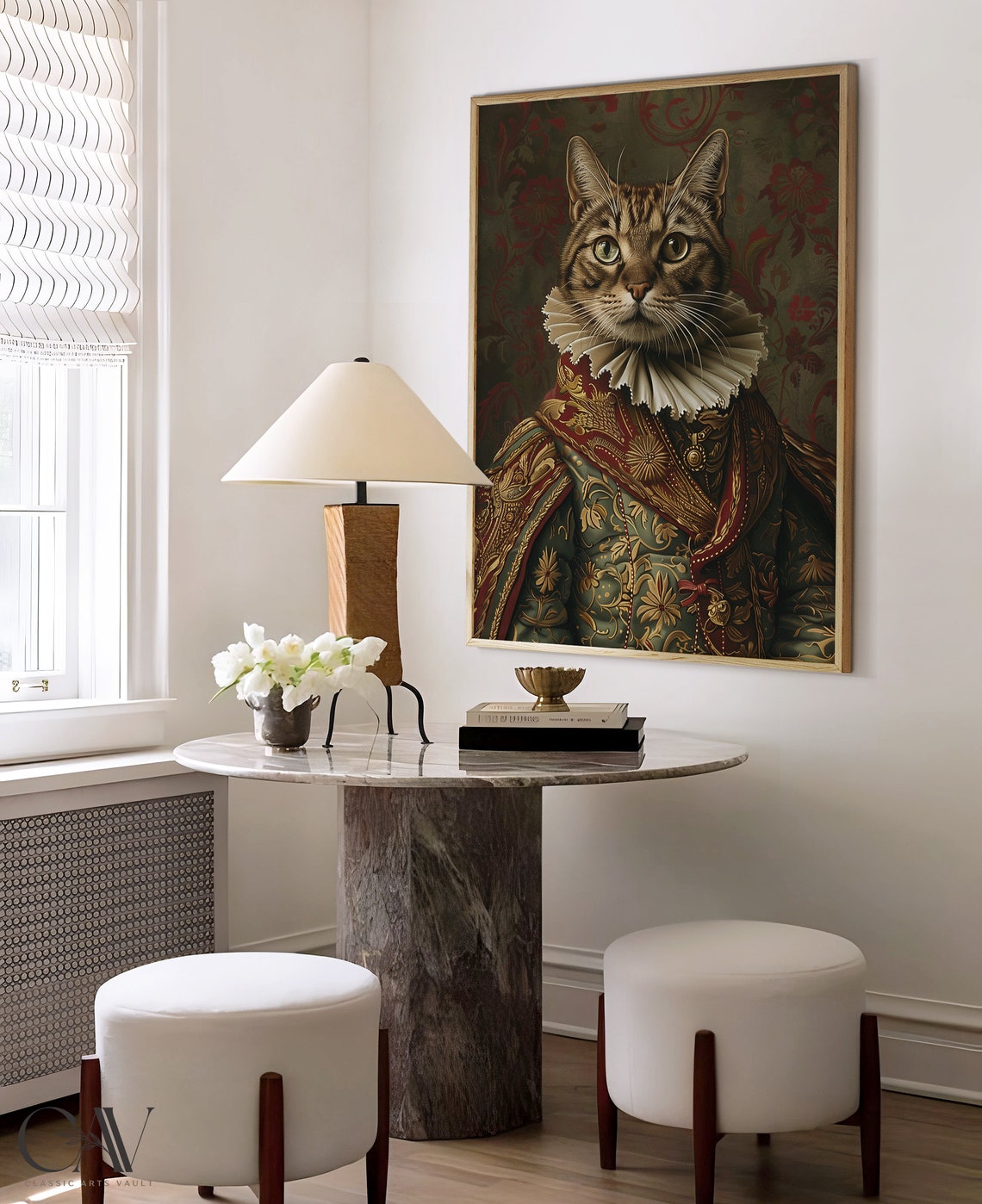 Royal Tabby Cat Renaissance Portrait Vintage Animal Wall Art - Image 4