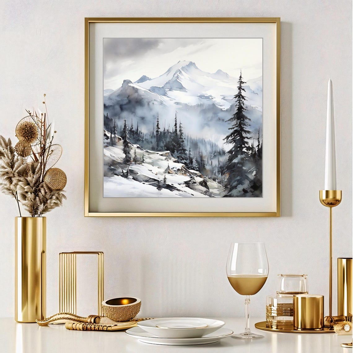 North Cascades National Park Print North Cascades Wall Art North Cascades Poster North Cascades Watercolor Painting Washington Usa - Image 2