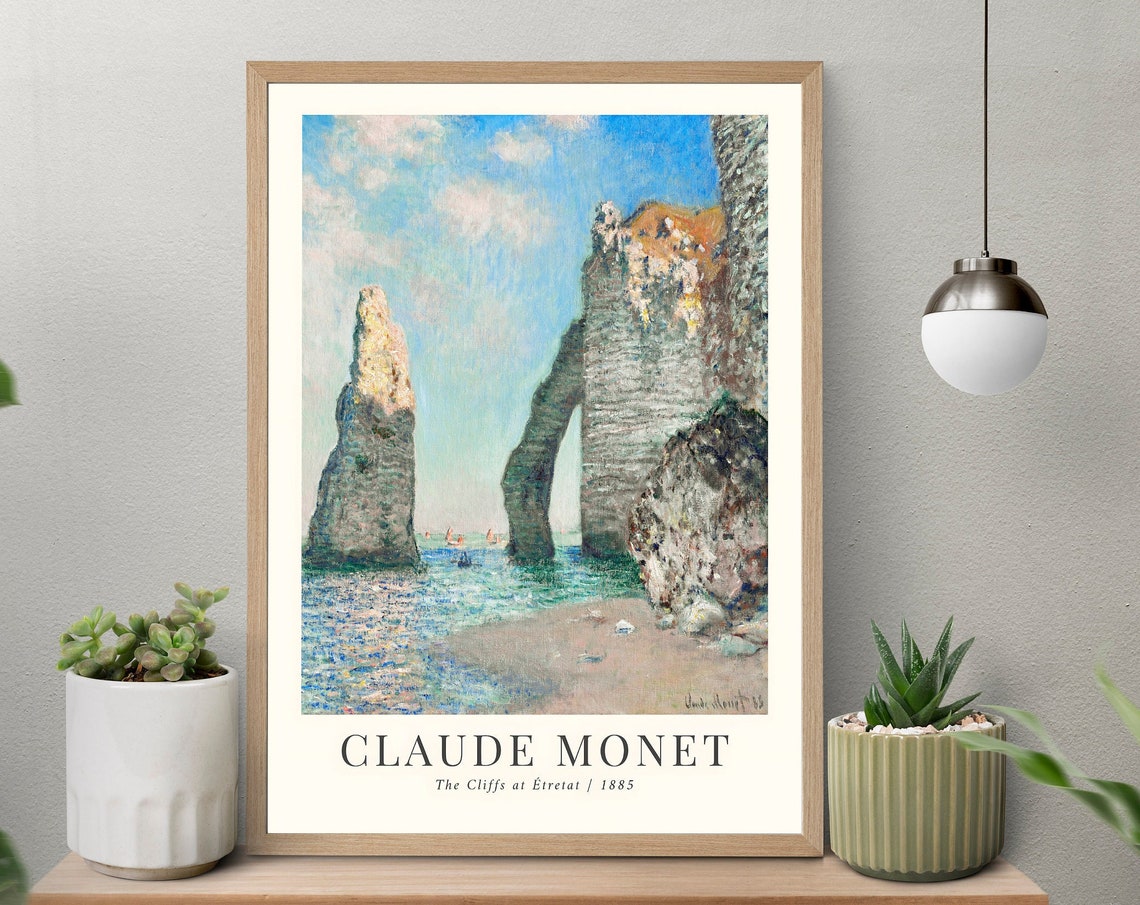 Claude Monet The Cliffs At Etretat 1885 Classic Impressionist Print