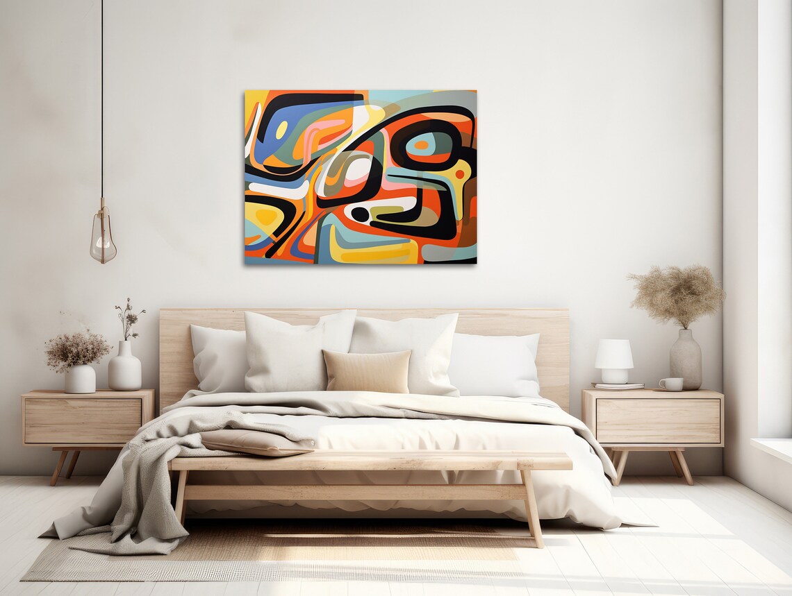Retro Geometric Modern Abstract Wall Art Print - Image 2