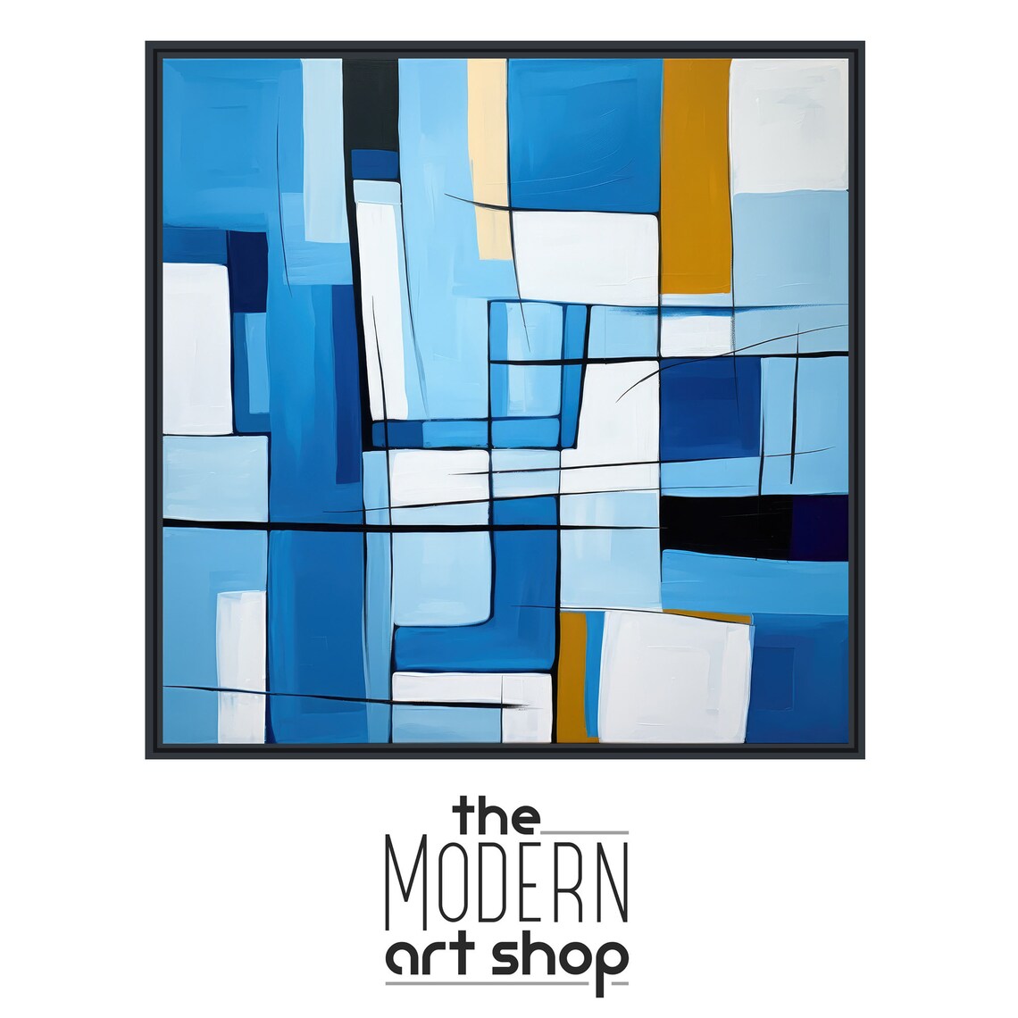 Mid Century Modern Abstract Geometry Wall Art Print - Image 4