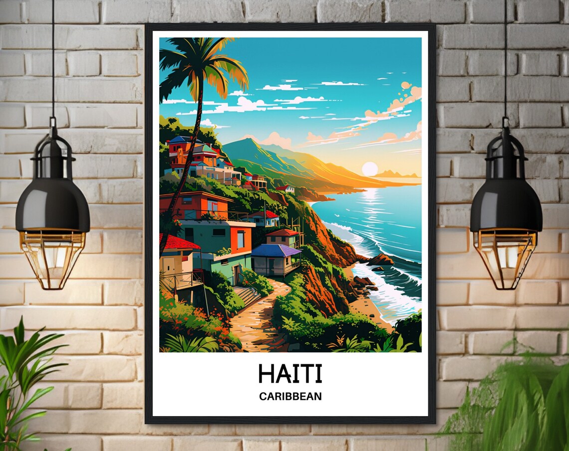 Haiti Travel Poster, Caribbean Island Illustration - Image 3