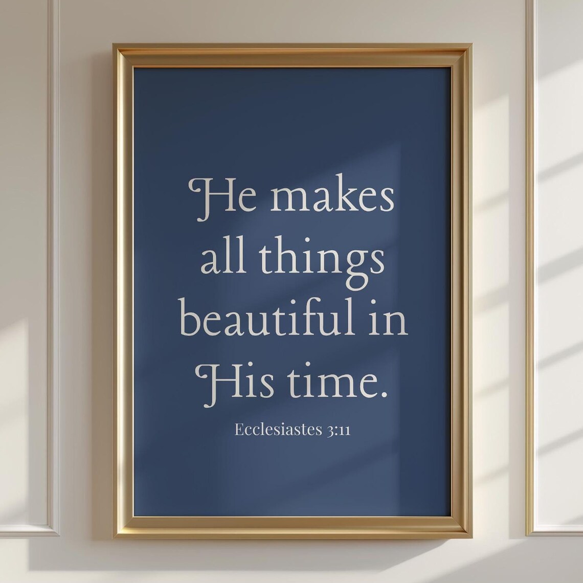 He Makes All Things Beautiful In His Time Ecclesiastes 3:11 Navy Poster