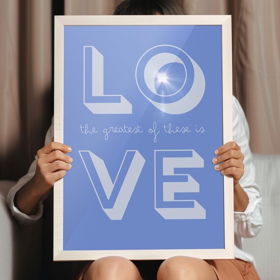 Love Bible Verse Print Minimalist Scripture Wall Art