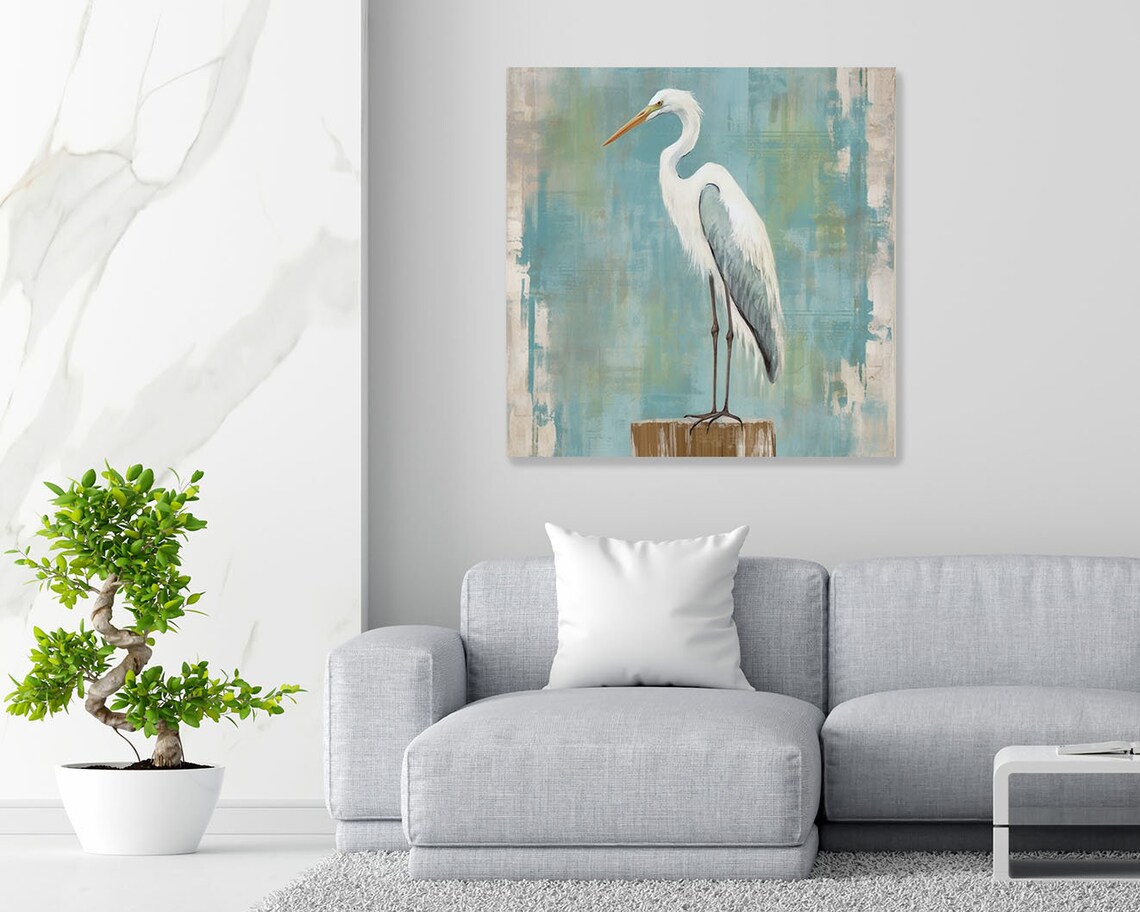 Heron Bird Modern Art Print, Contemporary Decor - Image 4