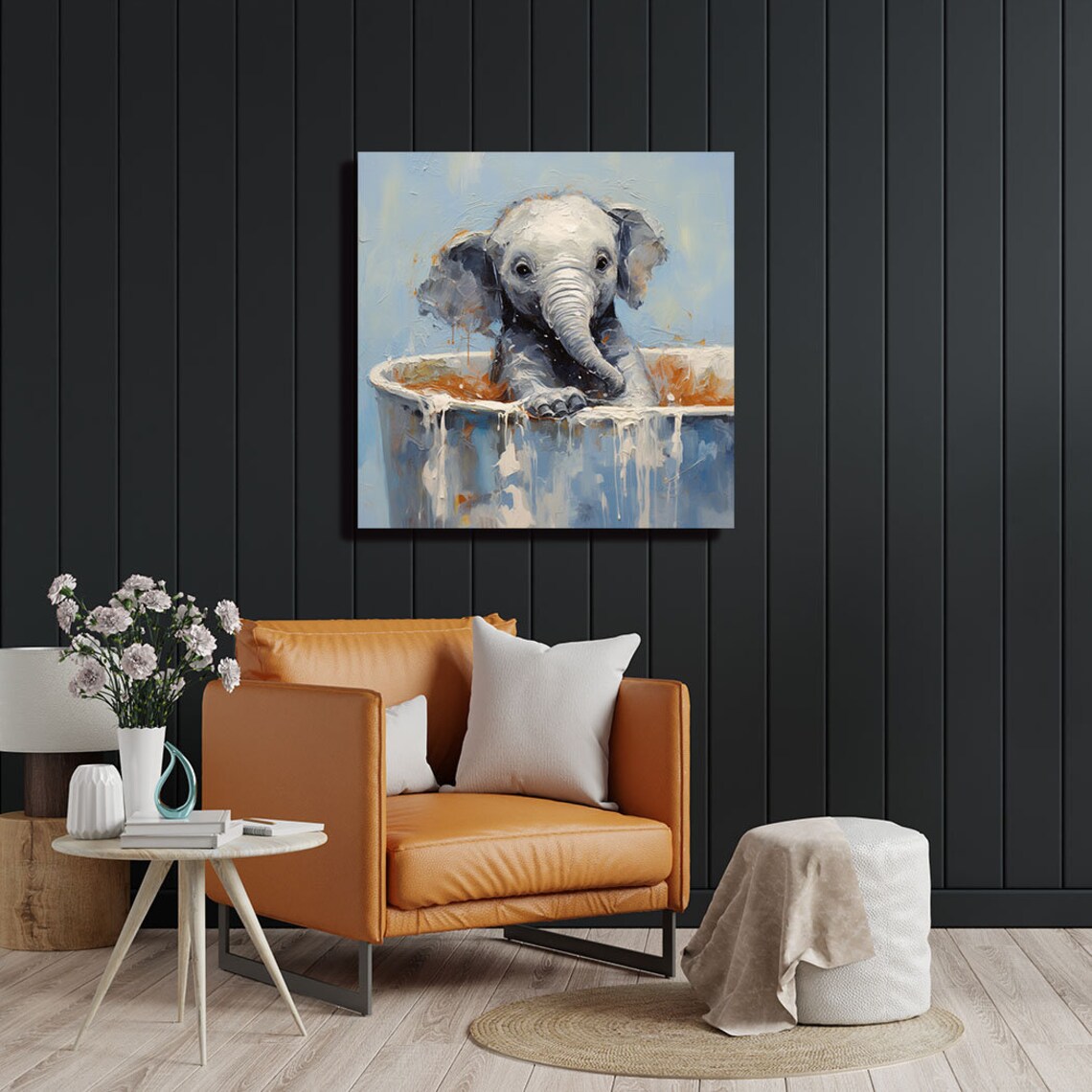 Elephant in Bathtub Poster, Bathroom Wall Art - Image 2