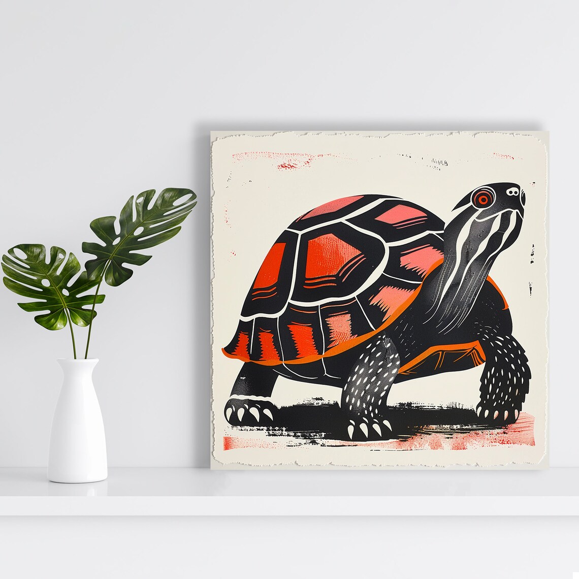 Turtle Bohemian Rustic Living Room Wall Art Print - Image 2