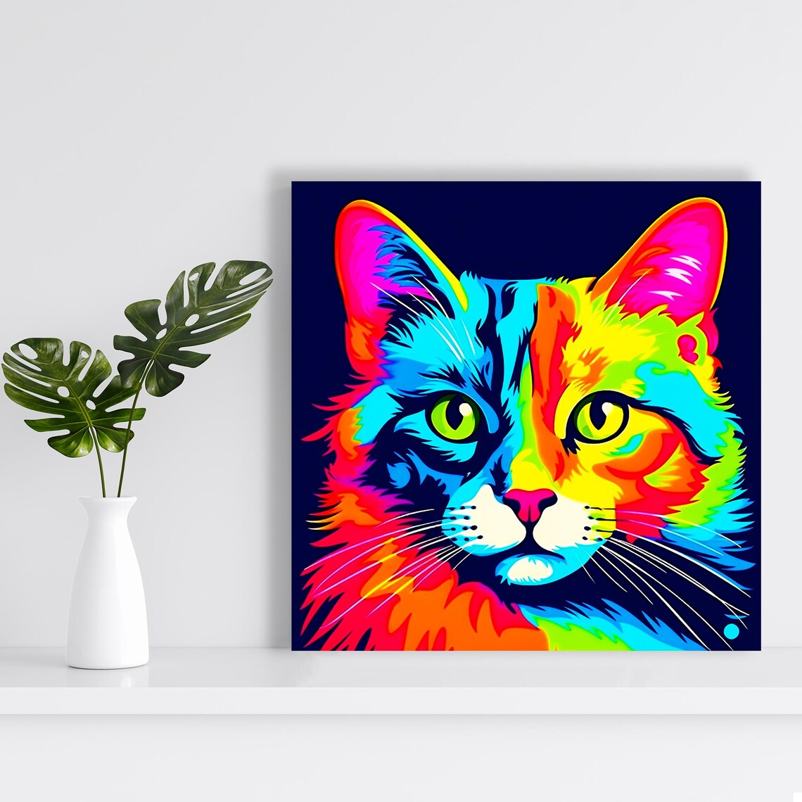 Rainbow Cat Pop Art Poster Print, Eclectic Decor - Image 2