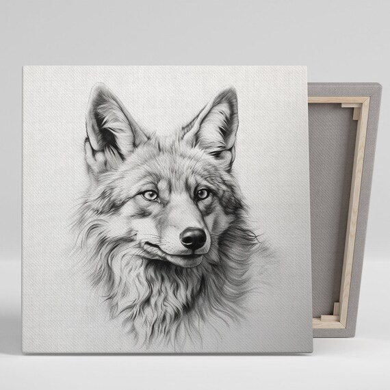 Majestic Wolf Rustic Modern Minimalist Art Print