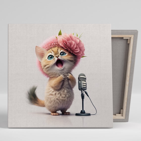 Cute Cat Wall Art Or Poster Home Decor Cat Wall Art Animal Wall Decor Cute Wall Art Feline Wall Decor