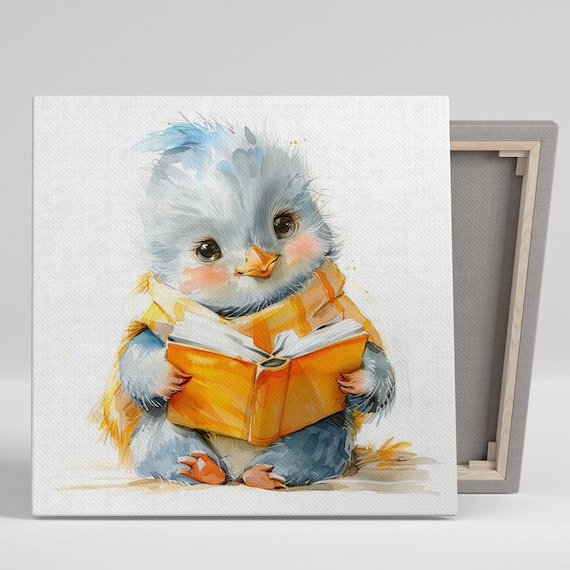 Studious Chick Whimsical Nursery Office Art Print