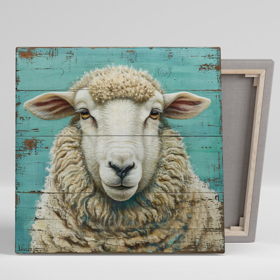 Rustic Farmhouse Sheep Art Print, Living Room Decor