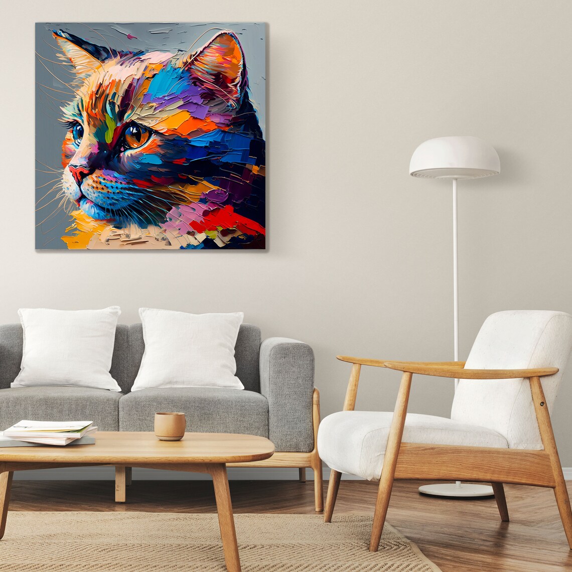 Colourful Cat Watercolor Art Print, Nursery Decor - Image 2