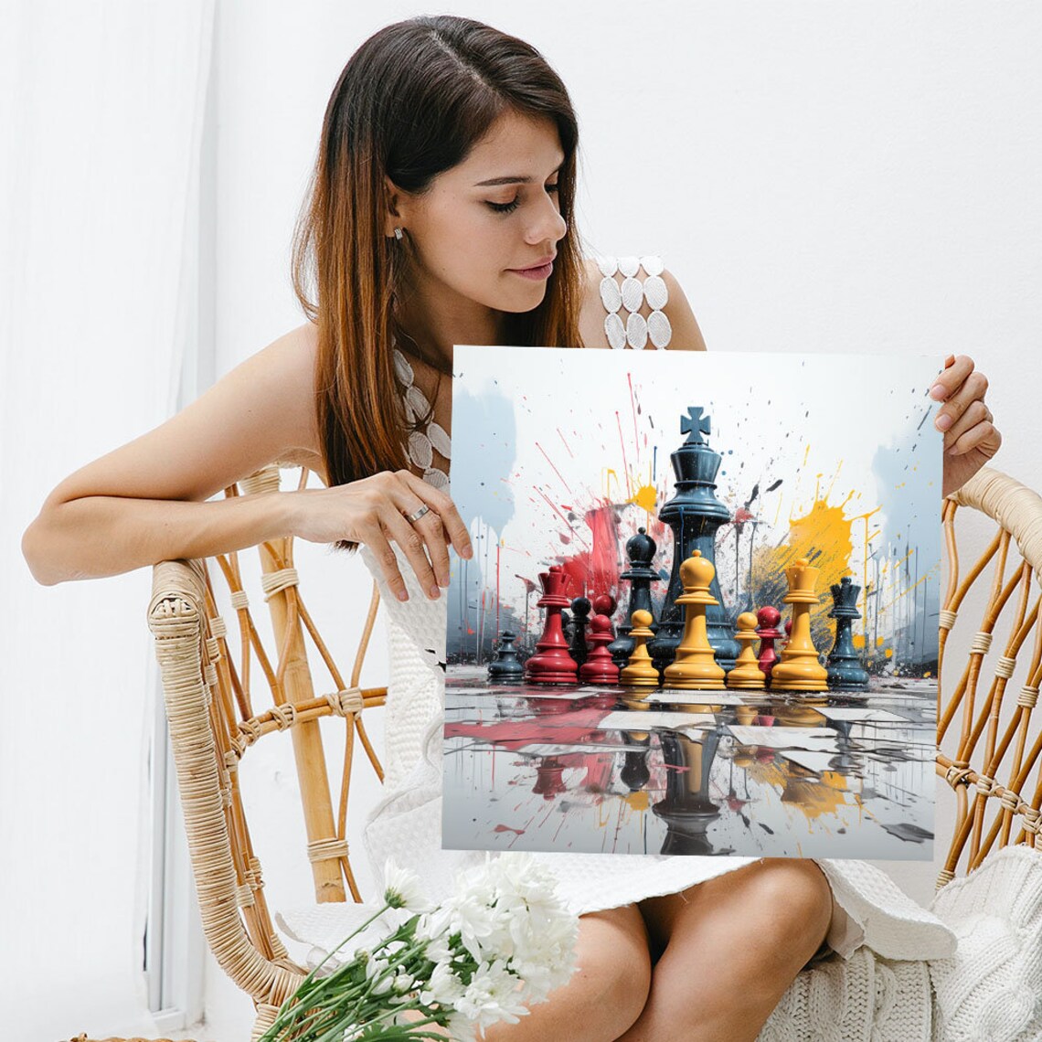Colorful Chess Art Print, Minimalistic Decor - Image 3