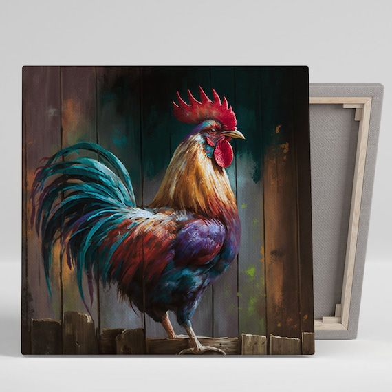 Rooster Farmhouse Art Print, Animal Wall Decor