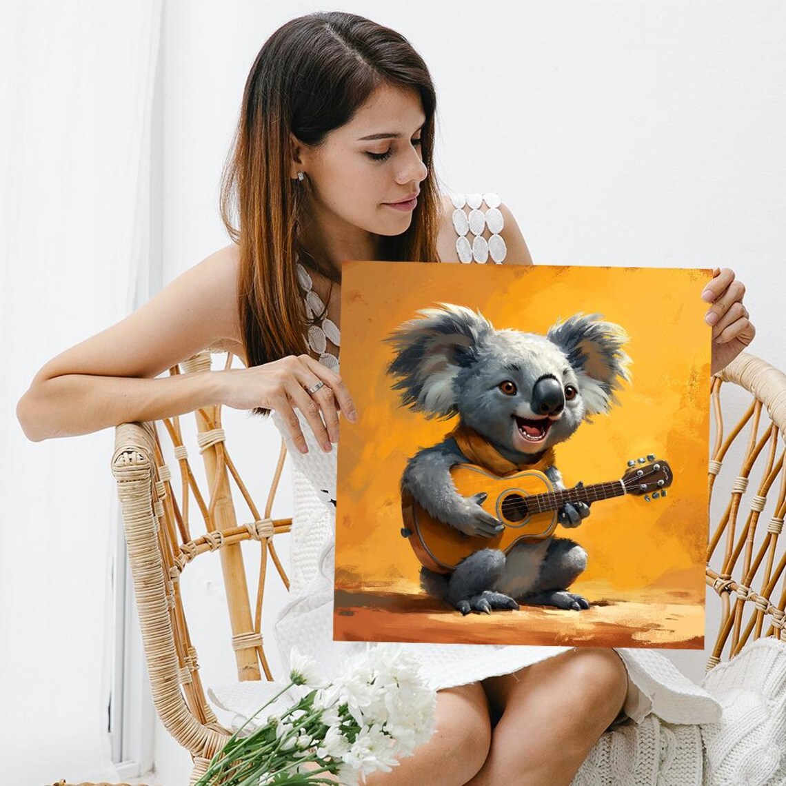 Koala Serenade Whimsical Animal Art Print for Kids - Image 3