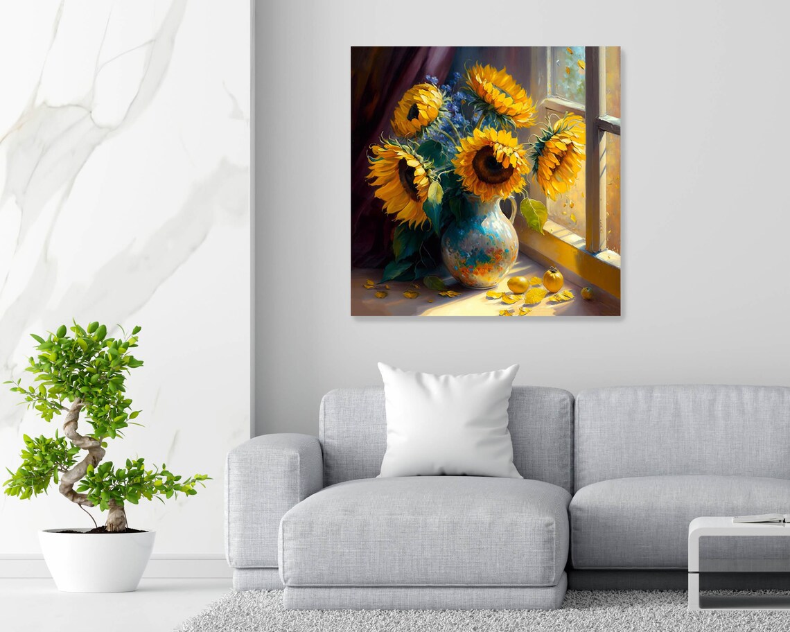 Watercolor Sunflower Art Print, Botanical Wall Decor - Image 2