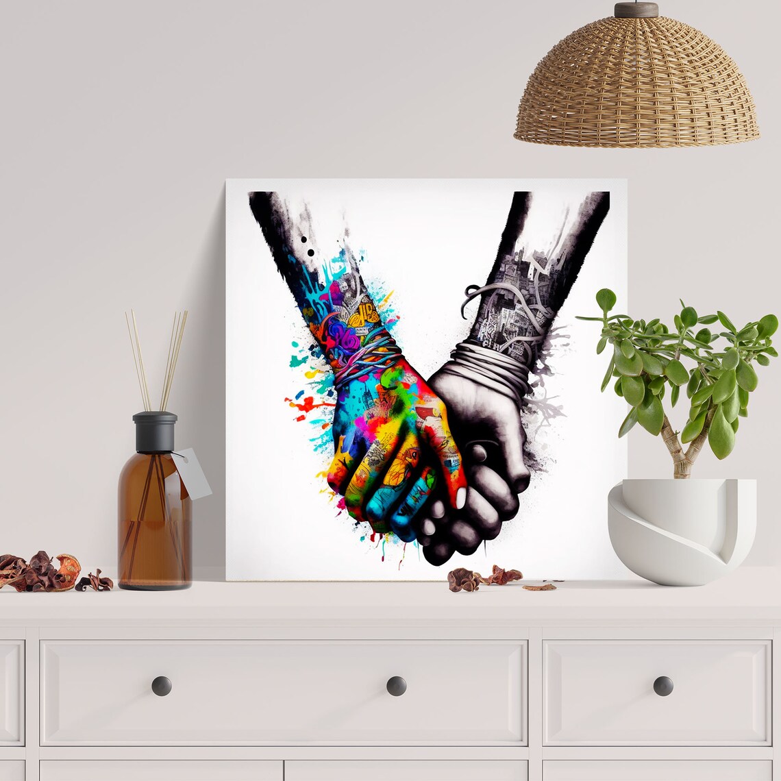 Hand Holding Abstract Poster Print, Colorful Maximalist - Image 2