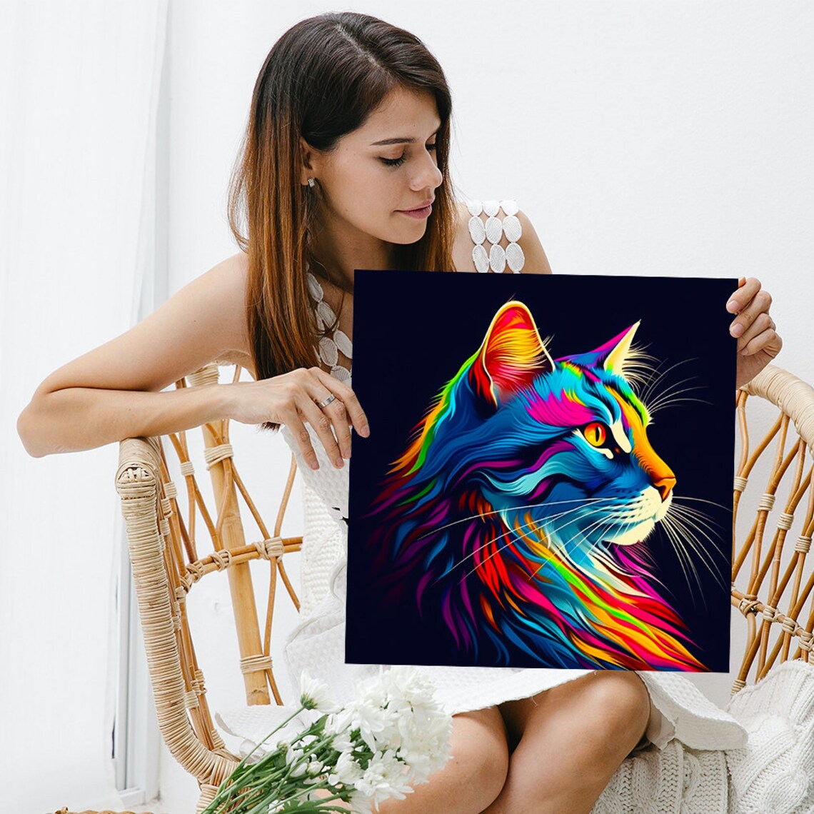 Prismatic Cat Fusion, Pop Art Wall Art Print - Image 3