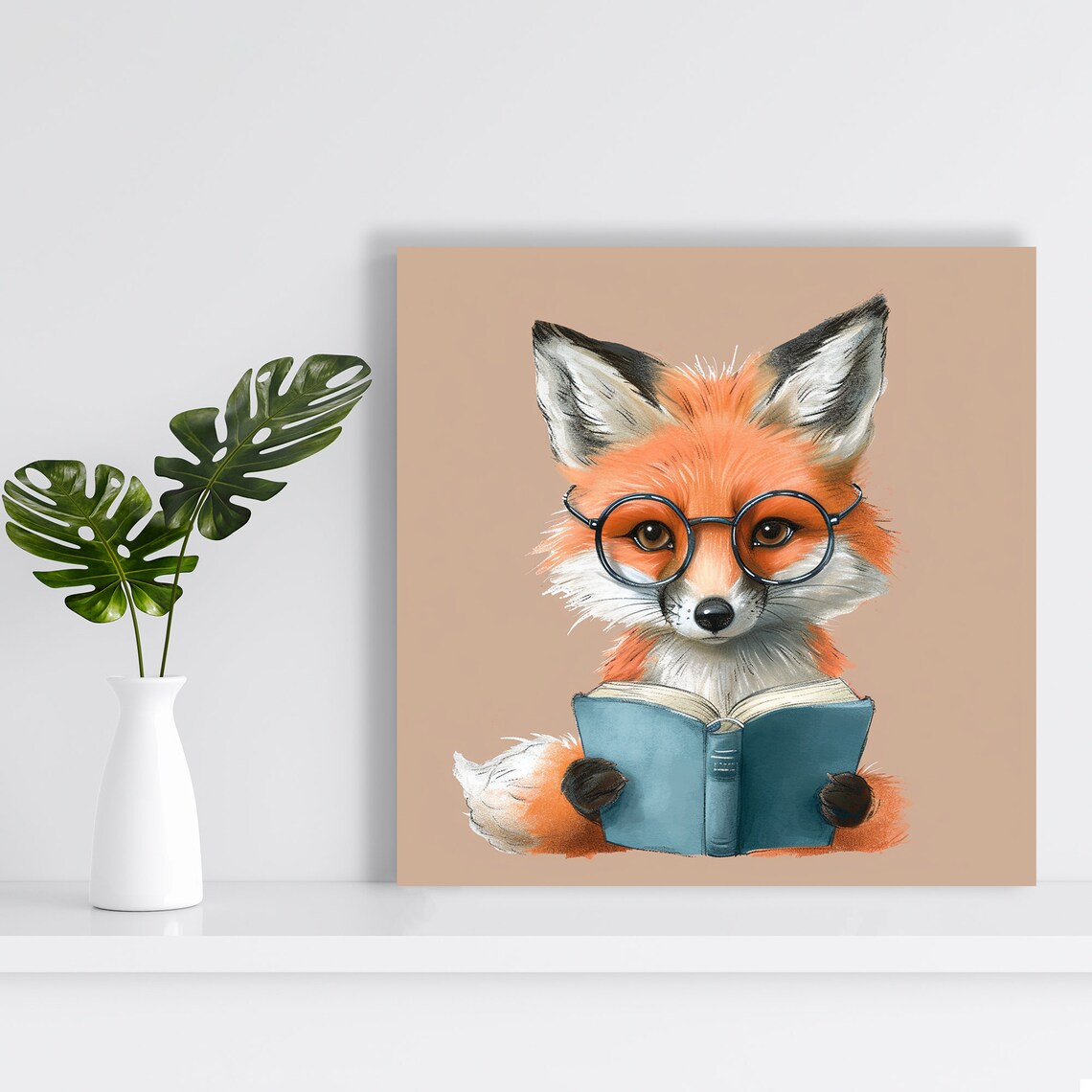 Studious Fox Art Print, Whimsical Contemporary Decor - Image 2