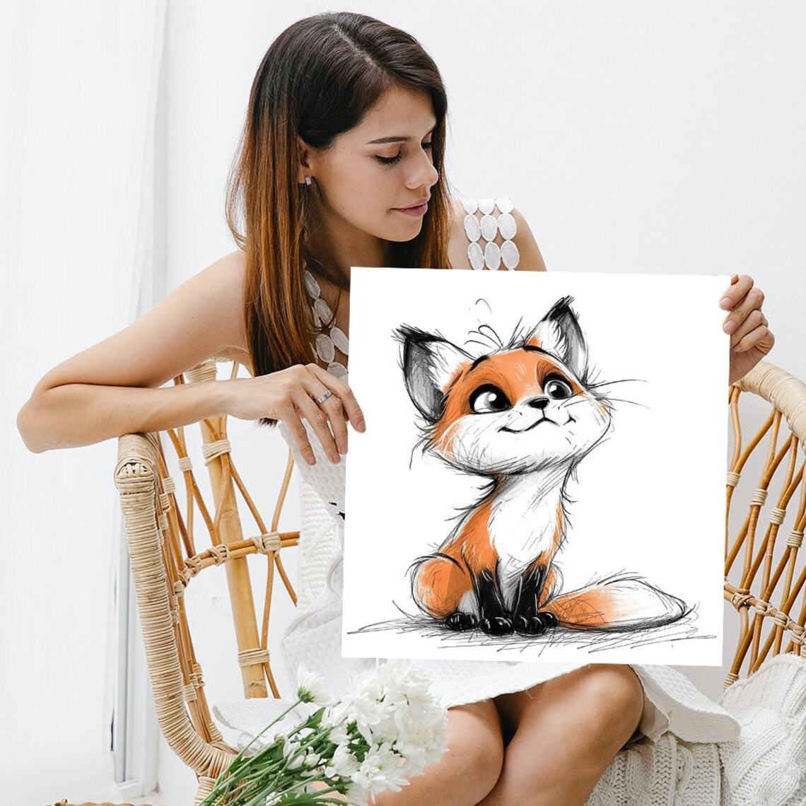 Curious Fox Whimsical Animal Nursery Art Print - Image 3