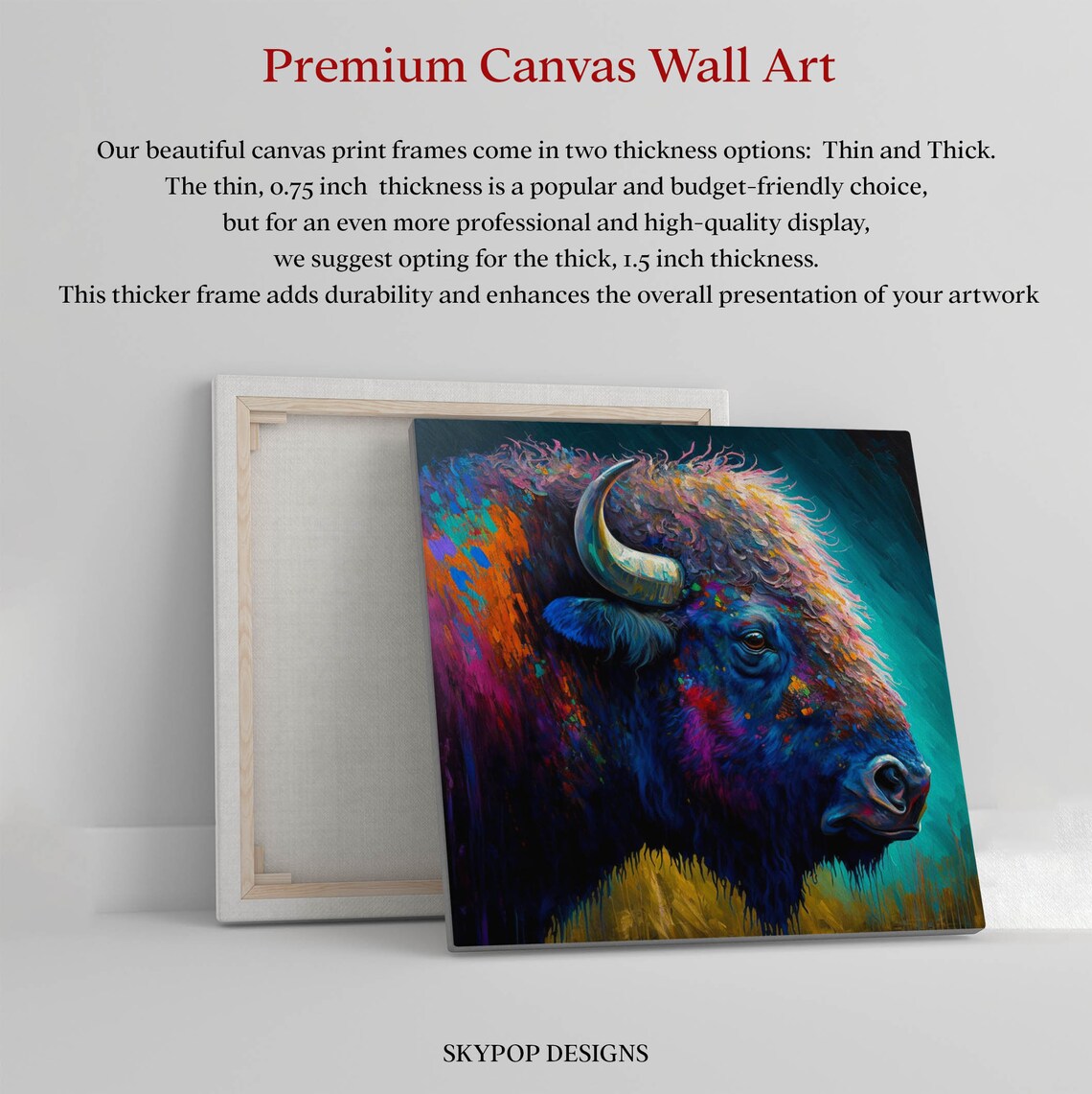 Abstract Bison Art Print, Wildlife Wall Decor - Image 2