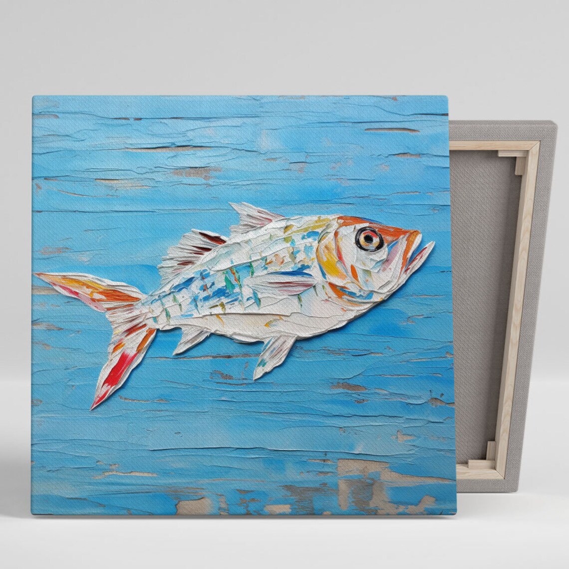 Abstract Fish Art Print, Nursery and Bathroom Decor
