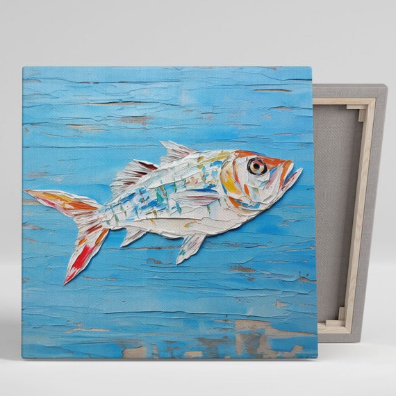 Abstract Fish Art Print, Nursery and Bathroom Decor