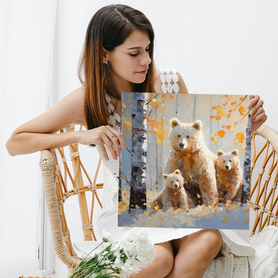 Autumn Bears Family Wall Art Print, Nature Decor - Image 3