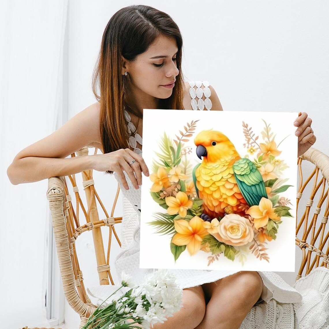 Parrot Tropical Nature Decor Living Room Art Print - Image 3