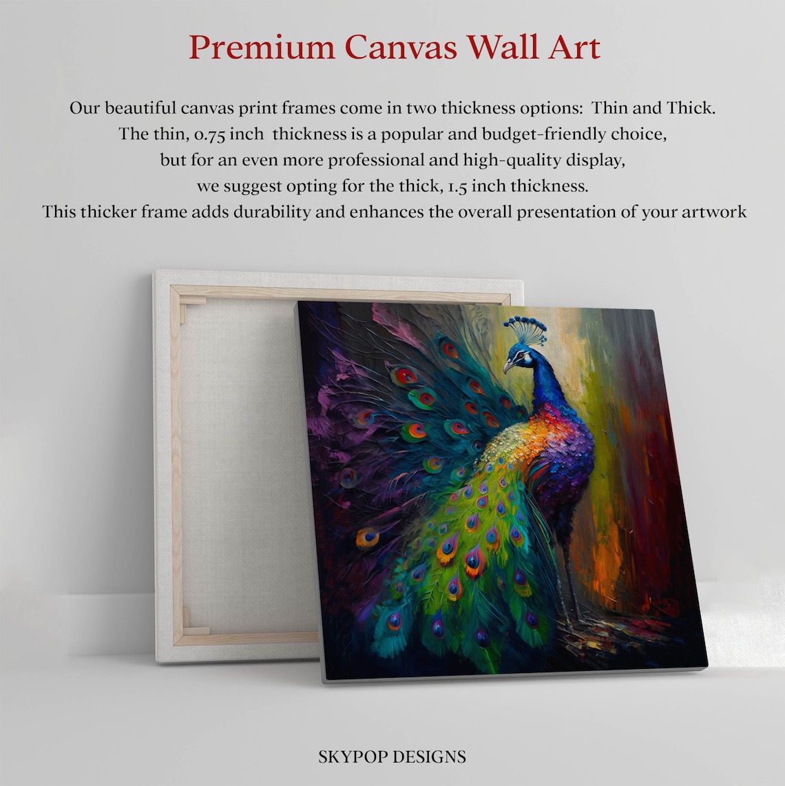Peacock Feather Art Print, Elegant Animal Decor - Image 2
