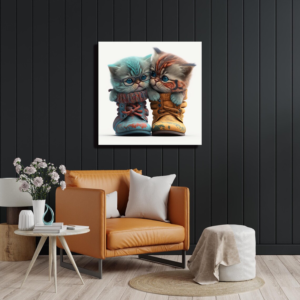 Cute Cat Valentine's Day Art Print for Cat Lovers - Image 2
