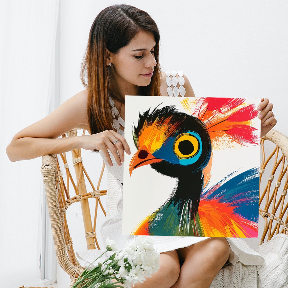 Colorful Parrot Portrait Poster Vibrant Pop Art Exotic Bird Decor - Image 3