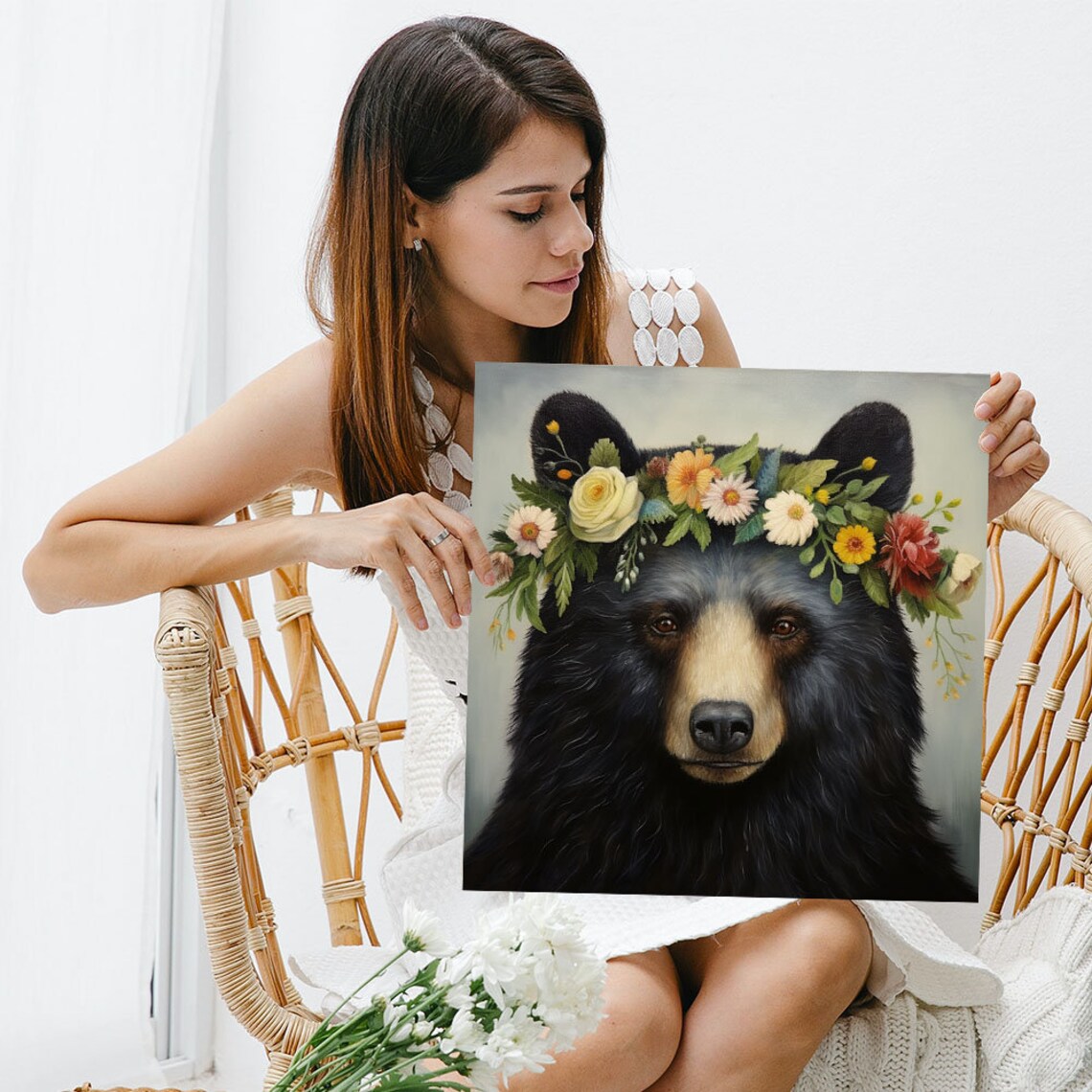 Black Bear Wildlife Wall Art Print, Living Room Decor - Image 3