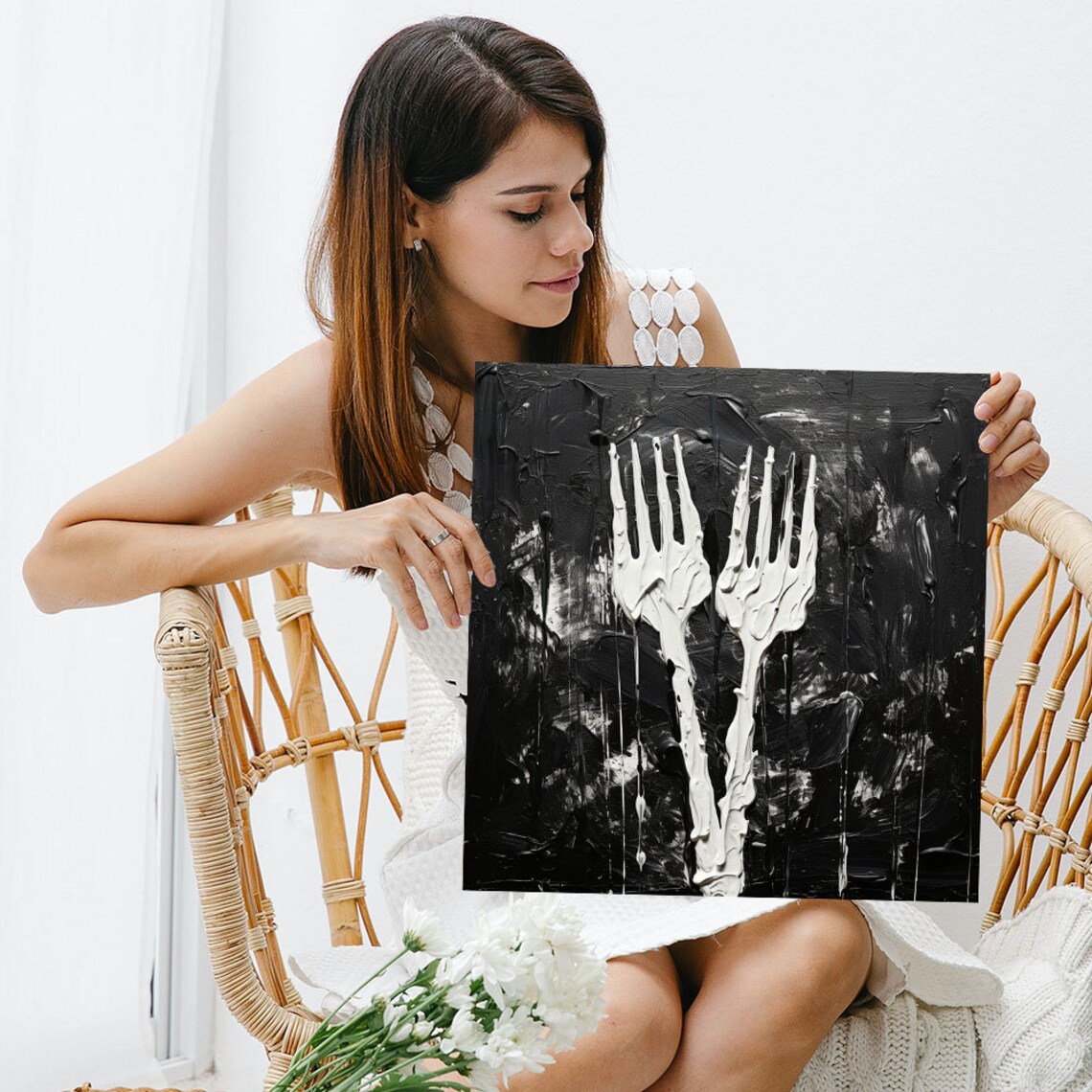 Fork Kitchen Wall Decor, Contemporary Poster - Image 3