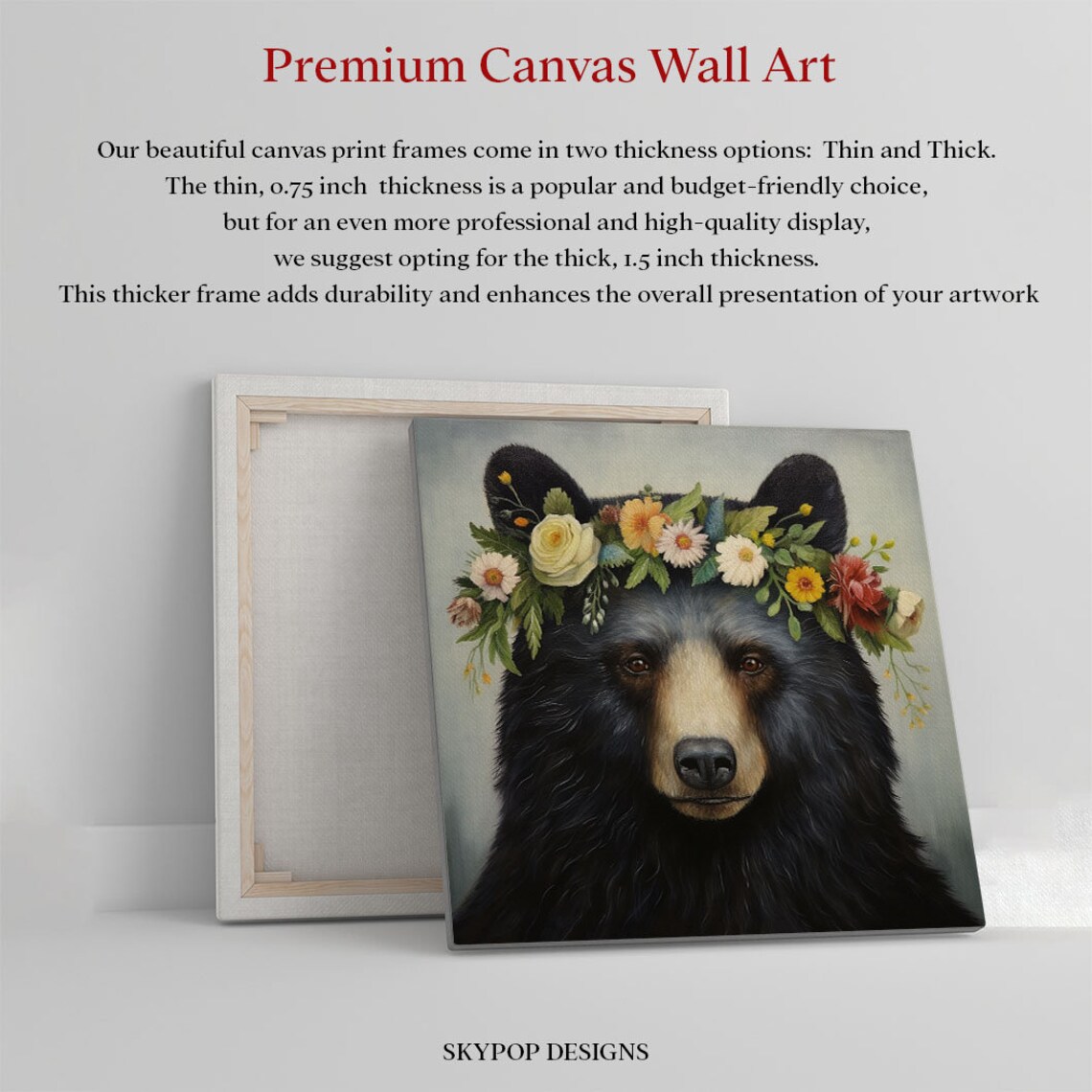 Black Bear Wildlife Wall Art Print, Living Room Decor - Image 2